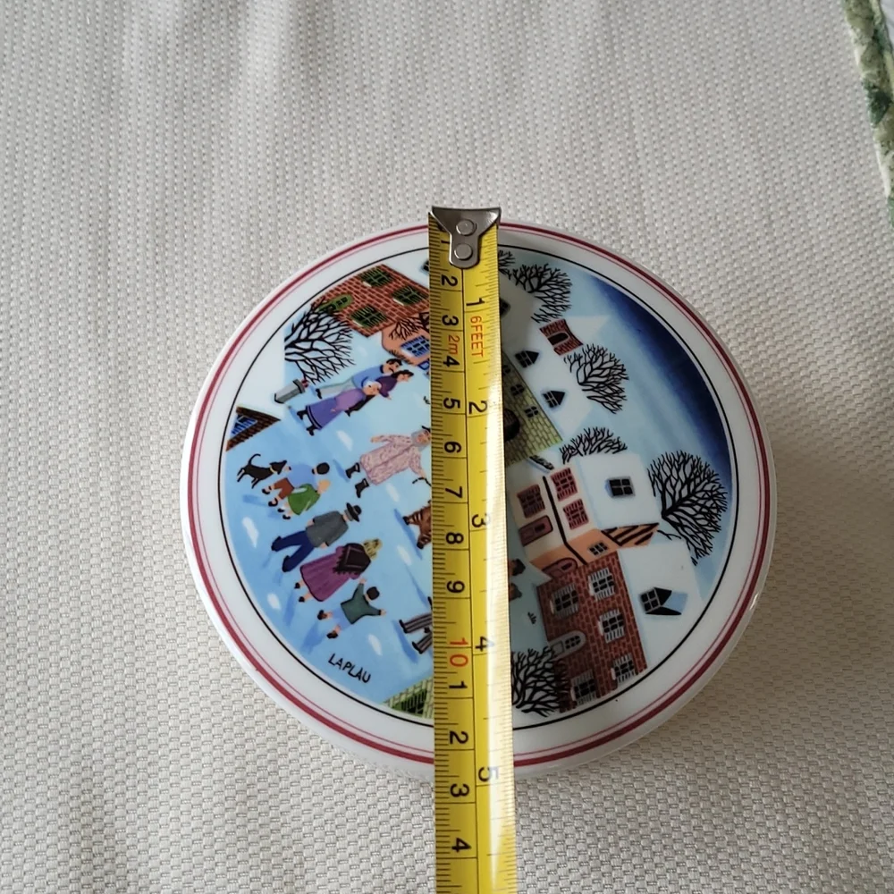Villeroy & Boch Porcelain Laplau Winter Scene Covered Candy Trinket Dish